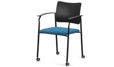 Кресло офисное с подл.на колес. Pinko SLW 58/Ткань Голубая/Пластик черный