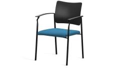 Кресло офисное с подл.Pinko SLW 58/Ткань голубая/Пластик черный