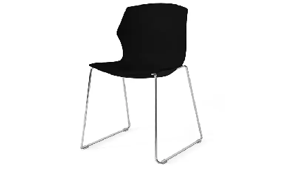 Кресло офисное пластик SOLE E4/Пластик антрацит/Полозья хром