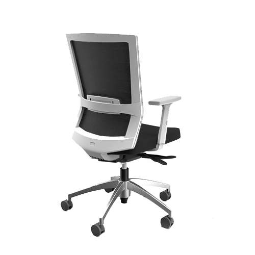 Кресло для персонала Iron с регулируемыми подлокотниками белый каркас ткань CW/AC 