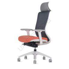 Кресло для руководителя с подголовником Winger белый каркас ткань CW