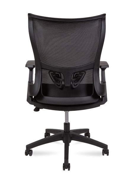 Кресло офисное Norden A3-M-LB(black) / Wave T LB / черный пластик / черная сетка / черная ткань