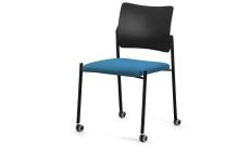 Кресло офисное без подл.на колес. Pinko SLW 58/Ткань голубая/Пластик черный