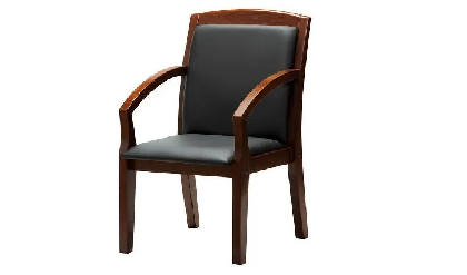Кресло посетителя DL Zurich Темн.Орех/Натур. кожа/Черный