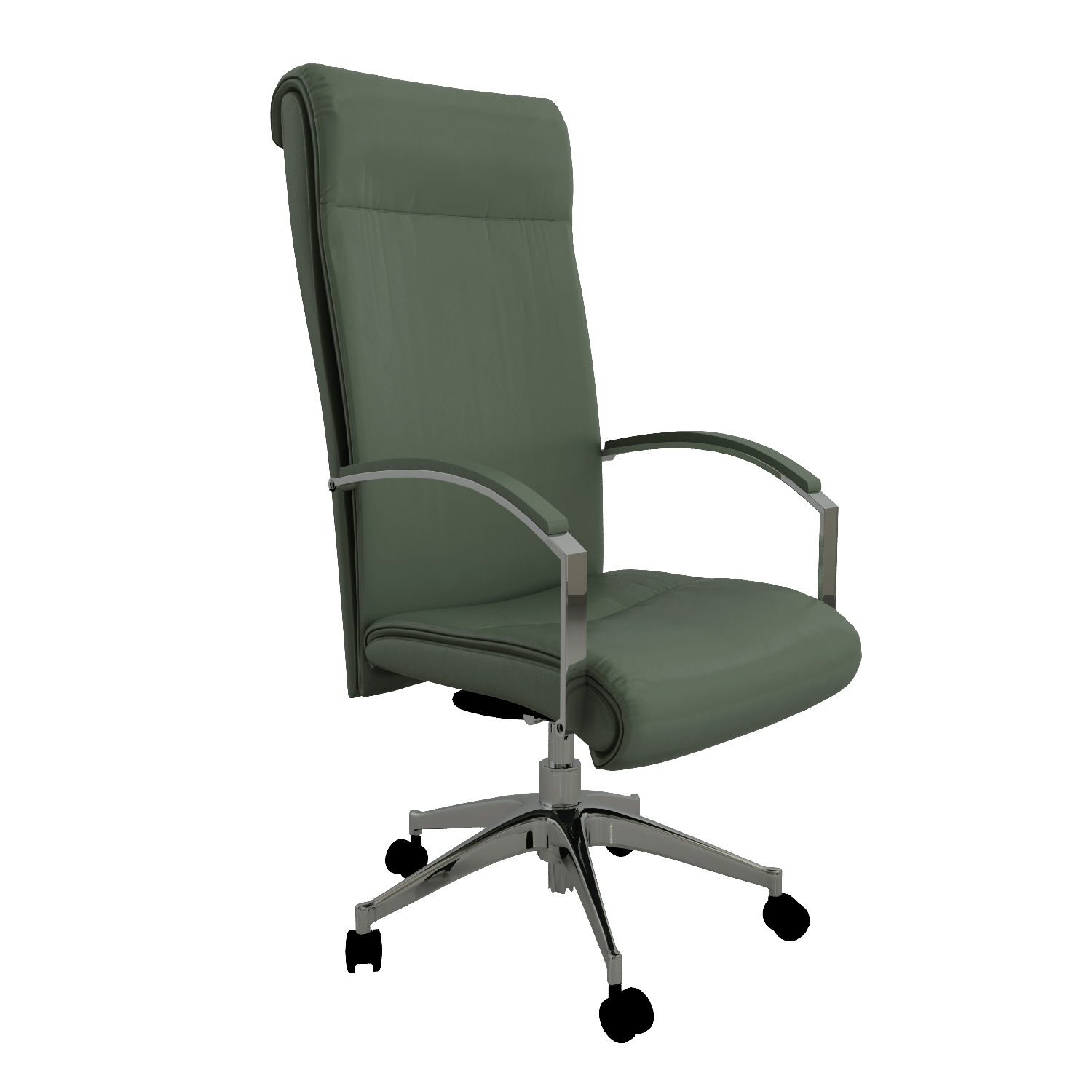 Зеленые кресла для руководителей из натуральной кожи