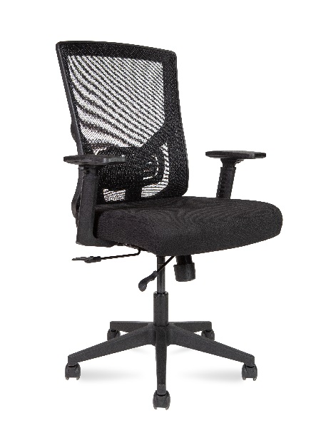 Кресло офисное Norden LA-035 black / Гарда LB / черный пластик / черная сетка / черная сидушка
