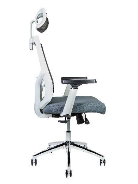 Кресло офисное Norden L-035S-0-10-206 / Гарда SL / белый пластик / серая сетка / серая сидушка / крестовина хром