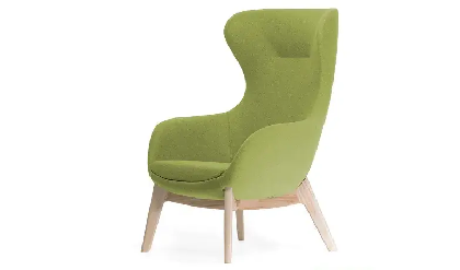 Кресло офисное ELEGANCE Wood/Ткань Зеленая/Ножки Ясень