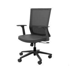 Кресло для персонала Iron с фиксированными подлокотниками без поддержки черный каркас ткань CW  (черная/черная)
