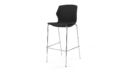 Кресло офисное пластик барное SOLE E4/Пластик антрацит/Ножки хром