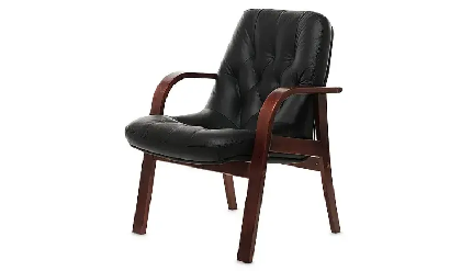 Кресло офисное Premier D Темн.Орех/Натур. кожа/Черный