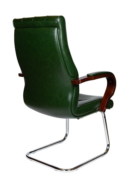 Кресло офисное Norden P2338B-L09 leather / Боттичелли CF / дерево / зеленая глянцевая кожа