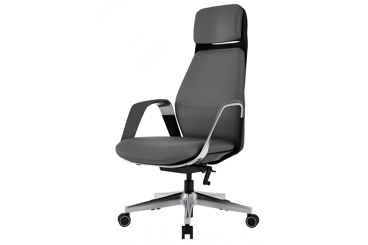 Кресло руководителя Гермес Алюминий/Кожа/Экокожа в каталоге офисной мебели Эргомебель