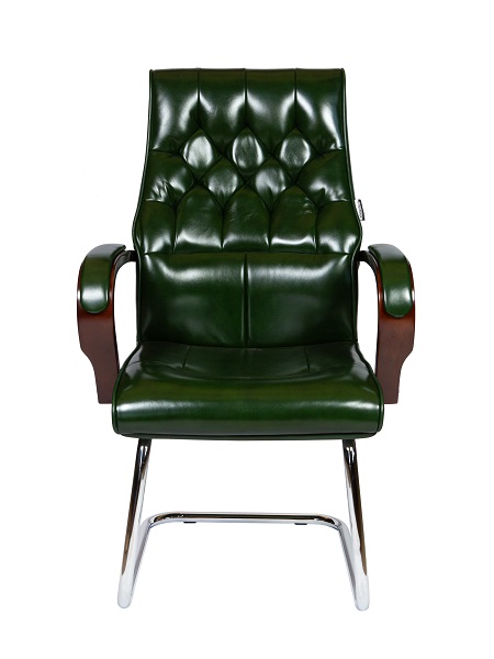Кресло офисное Norden P2338B-L09 leather / Боттичелли CF / дерево / зеленая глянцевая кожа