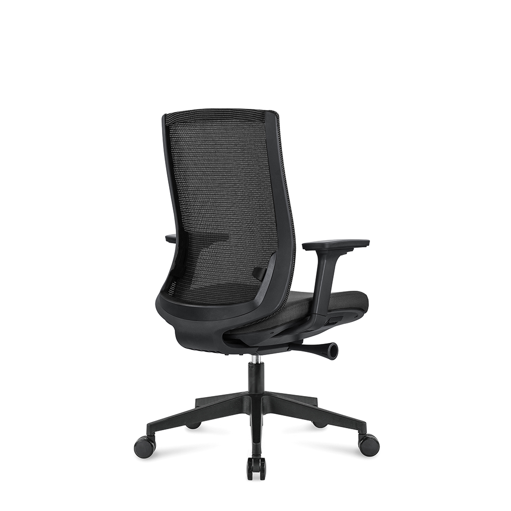 Кресло офисное Norden / Ruby black LB / черный пластик / черная сетка / черная ткань