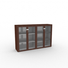 Шкаф для документов средний со стеклянными дверьми (стенка из 2 шкафов) 1860x460x1210 ПР 323 Премьер