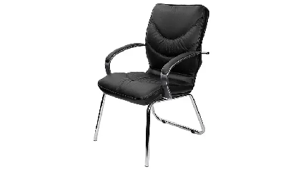 Кресло офисное Leeds Chrome D Хром/Натур. кожа/Черный